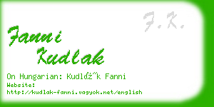 fanni kudlak business card